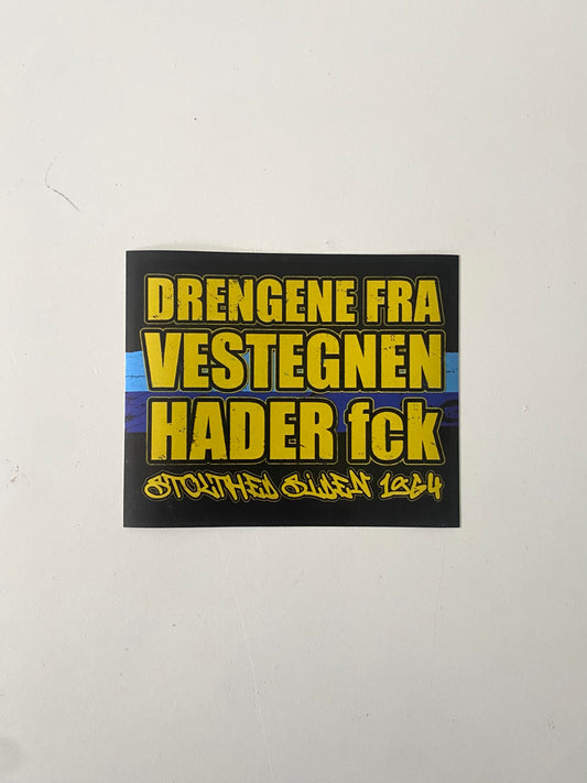 Vestegnen Hader fck Sticker 50 stk