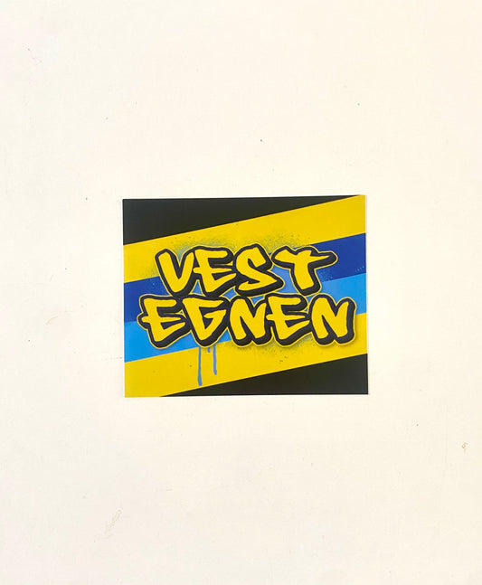 Vestegnen Gul og Blå Sticker 50 stk