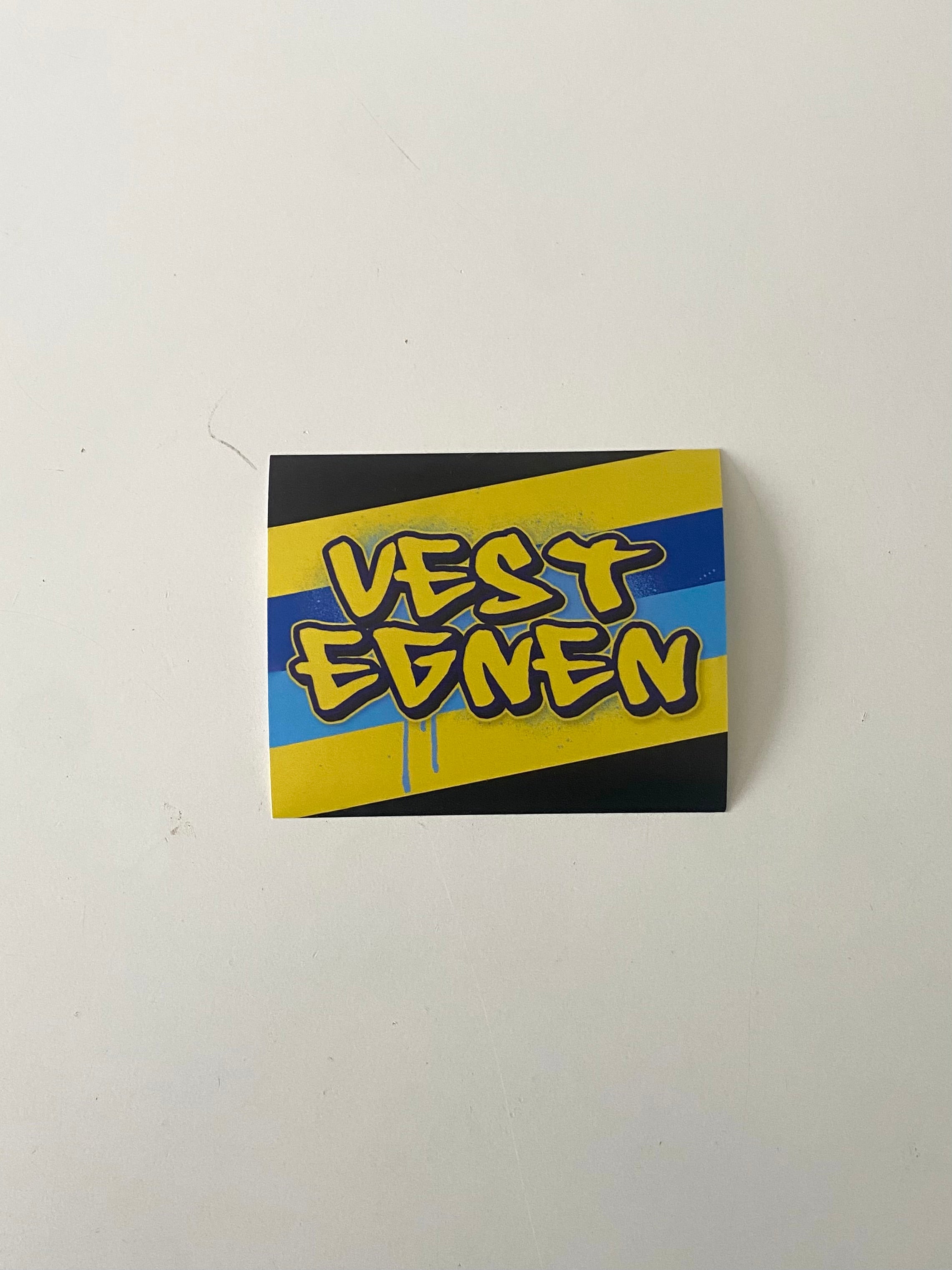 Vestegnen Gul og Blå Sticker 50 stk