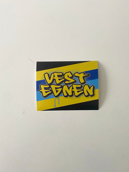 Vestegnen Gul og Blå Sticker 50 stk